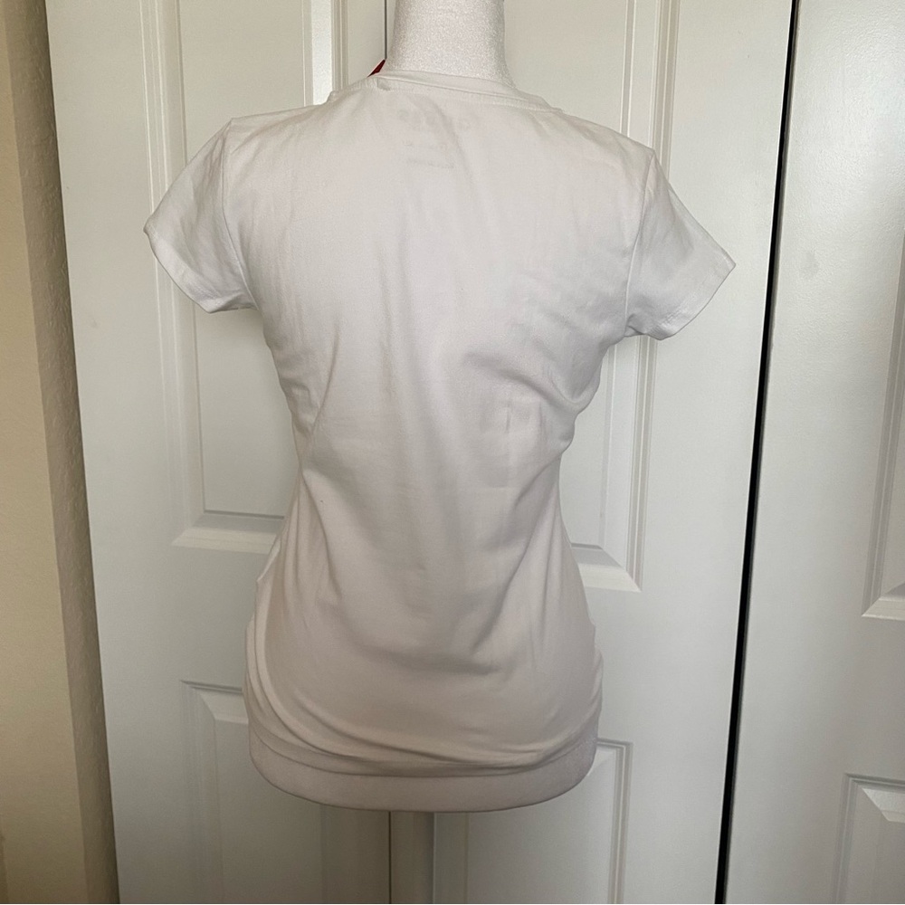 GUESS Embellished Graphic White T-Shirt NWT Size Small - Picture 3 of 13